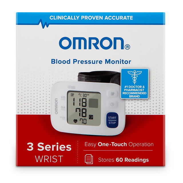 OMRON 3 Series Wrist Blood Pressure Monitor (BP6100), Portable Wrist Monitor, Digital Blood Pressure Machine, Stores up to 60 Readings
