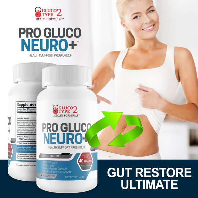 Pro Gluco Neuro + Probiotic Health Support - Digestive Immune Support to Promote Overall Blood & Body Health - Healthy Blood Balancing Probiotics Immune Support Formula - 60 Count