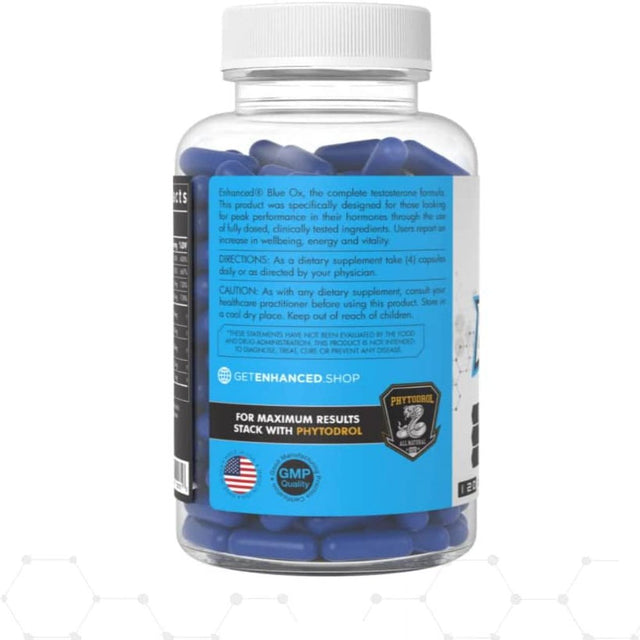 Blue Ox Athlete Enhanced Natural Testosterone Enhancer - Men'S Natural Trial Booster Supplement - Strength Enhancer & Mood Support Pills - 120 Capsules