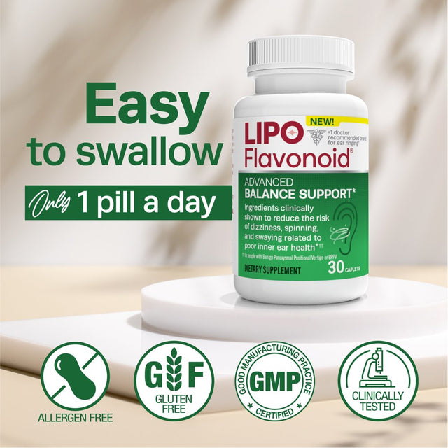 Lipo-Flavonoid Advanced Balance Support for Vertigo Symptoms, 30 Caplets