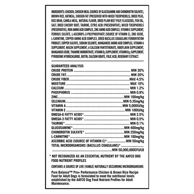 Pure Balance Pro+ Performance Chicken & Brown Rice Recipe Dry Dog Food, 16 Lbs