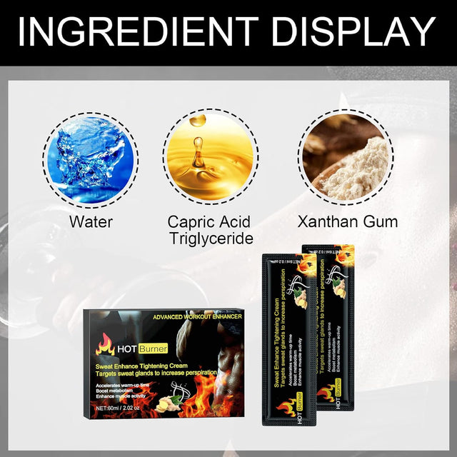 Sweat Workout Enhancer, 10Pcs Easy Applying Belly Burning Cream Soothe Muscles for Gym