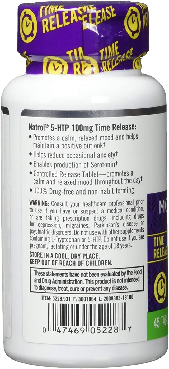 5-Htp 100Mg Time Release by Natrol - 45 Tab, 2 Pack