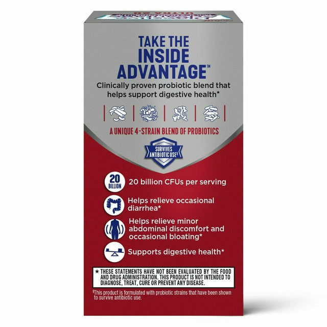 Pack of 3 Boxes, Digestive Advantage 20 Billion CFU Multi-Strain Probiotic Ultra 20 Billion Cfu'S (14 Count Each Box)