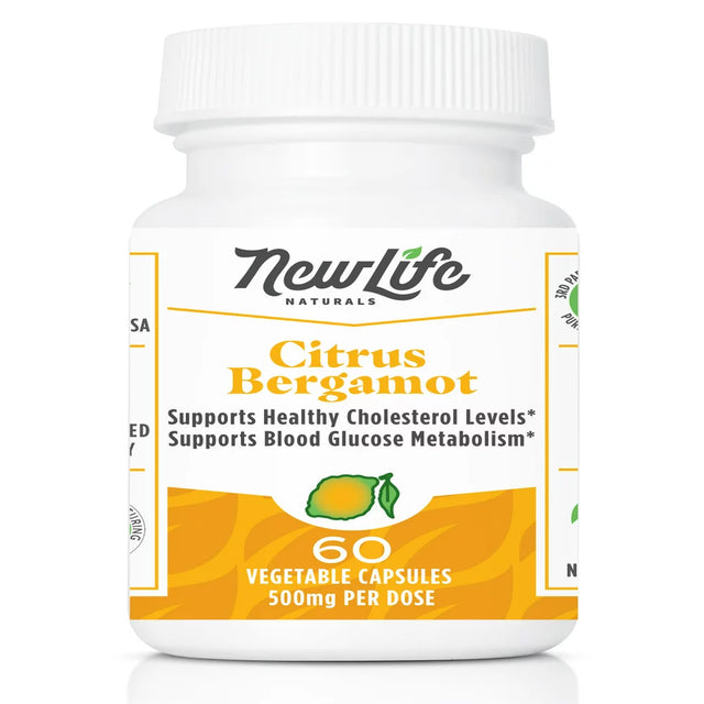 Newlife Naturals Citrus Bergamot: 500 Mg Citrus Bergamot Extract - Support Health Cholesterol Blood Sugar Levels-60 Veggie Caps