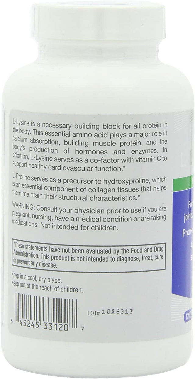 Roex Vitamins | L-Lysine | L-Proline | Muscle Maintenance and Recovery | Healthy Joints | Nutritional-Supplement | 120 Count