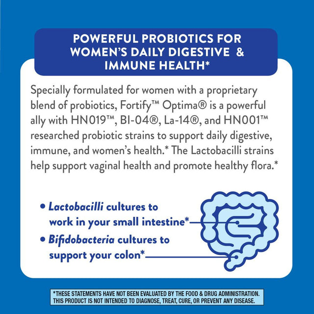 Nature’S Way Fortify Optima Women’S Daily Probiotic, 90 Billion, 15 Strains, Prebiotic, 30 Capsules