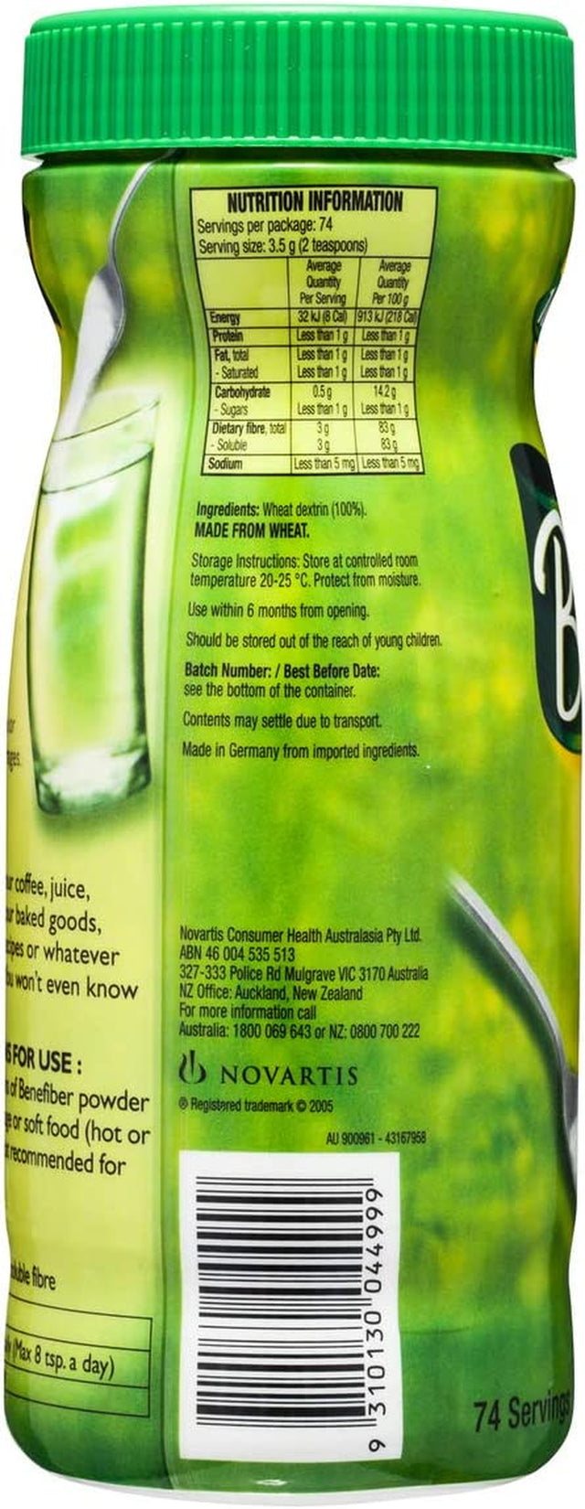 Benefiber Taste-Free, Sugar-Free Fiber Supplement Powder for Digestive Health 74 Servings 261G