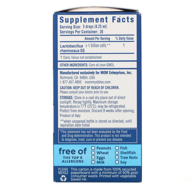 Mommy'S Bliss Baby Probiotic Drops, Everyday Use, Newborn+, .34 Fl Oz, Unisex