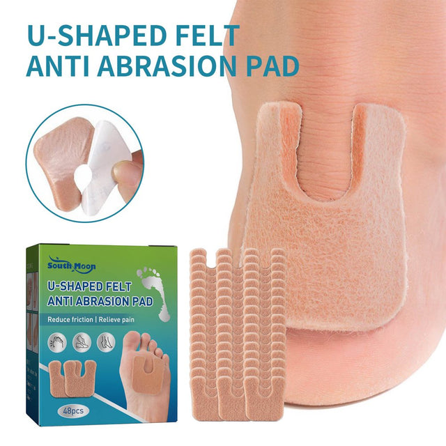 Lingouzi U-Shaped Callus Pads Foot Cushion Soft Breathable Self-Aadhesive Foot Support Shoes Pads