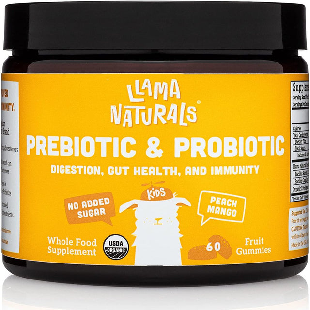 Llama Naturals Kids Prebiotic & Probiotic - Peach Mango