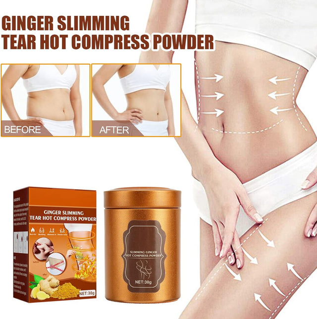 Ginger Slimming Powder, Relaxing Tummy Modeling Ginger Fat Burner for Legs