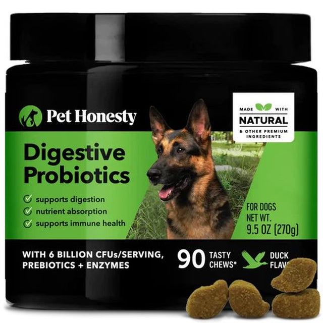 Pet Honesty Probiotics for Dogs - Gut Health for Dogs, Dogs Vitamins Gut Flora, Immunity Health, Dog Probiotics and Digestive Enzymes, Digestive Health Diarrhea & Bowel Support (Duck)