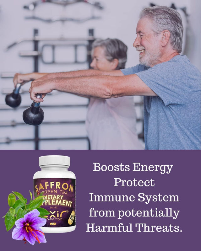 Saffron Dietary Supplement - Antioxidant & Immune Supplement - Heart Support + Brain & Memory Boost, 60 Capsules