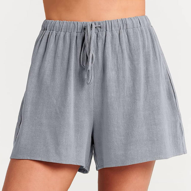 Linen Sets for Women 2 Piece Outfits 2023 Summer Elastic Waist Sleeveless Crop Top Casual Comfy Lounge Sets