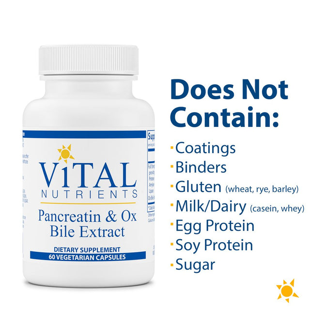 Pancreatin & Ox Bile Extract, 60 Capsules, Vital Nutrients