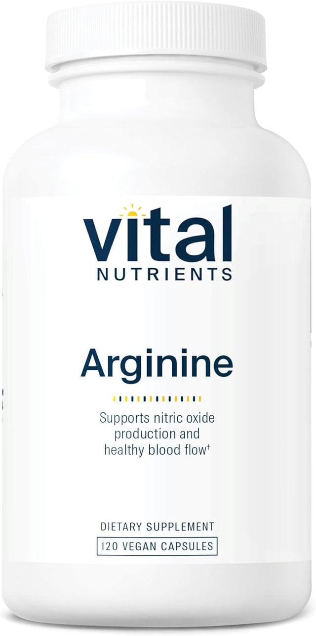 Vital Nutrients - Arginine - L-Arginine Amino Acid Support for Circulatory and Heart Health - 120 Vegetarian Capsules per Bottle - 1500 Mg