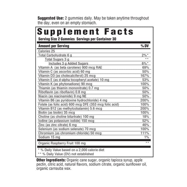 Megafood Baby & Me 2 Prenatal Vitamin Gummies - Prenatal Gummies with Folic Acid & Choline for Baby’S Brain Development & B Vitamins - Non-Gmo, Gluten-Free, Raspberry Flavor - 60 Gummies (30 Servings)