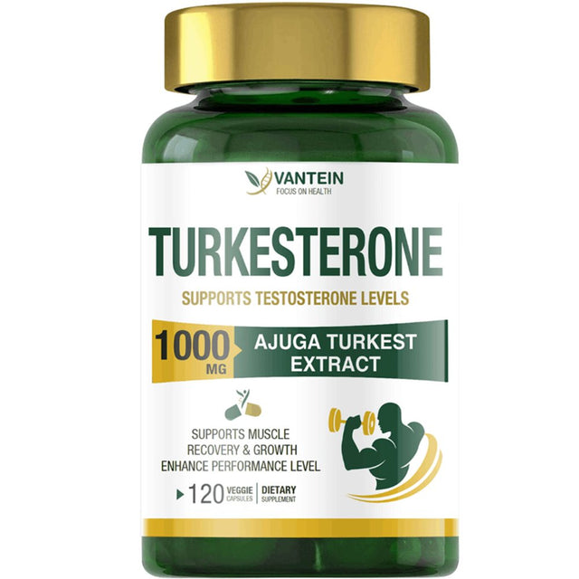 Turkesterone Supplement 1000Mg, Muscle Building and Mood Boost, Tested Male Strength Enhancer and Immune Booster,120 Vegan Capsules