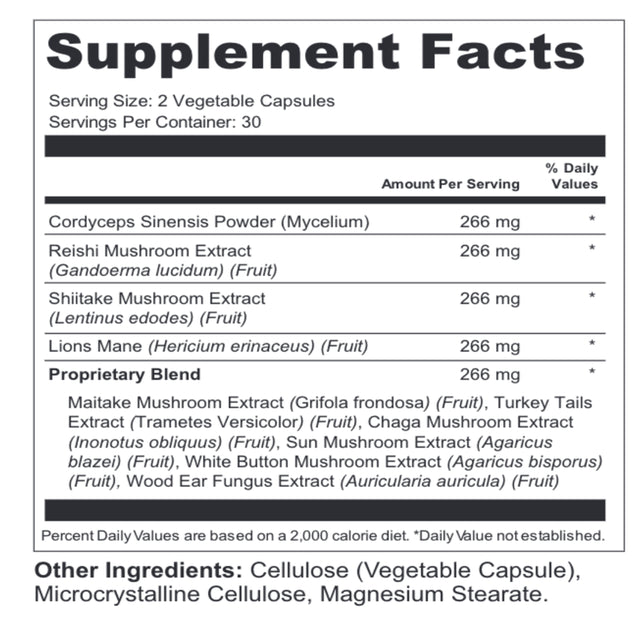 Lions Mane Supplement for Adult Reishi Mushroom Capsules Mushroom Supplement Complex Lion Mane Capsule Lion Mane Mushroom Complex Cordycep Nootropic Supplement Turkey Tail Mushroom Blend Supplement