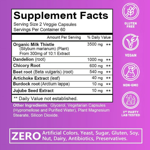High Strength Milk Thistle Capsules 3500 Mg Liver Supplement