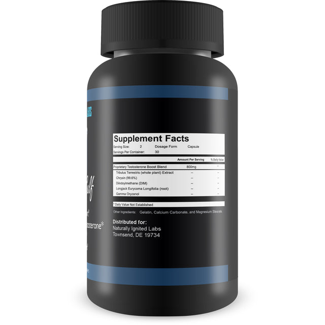 Naturally Him Self - Tribulus T Maximum Support - Tribulus Terrestris for Men - Power - Natural - Stamina - Libido Enhancer for Men - by Naturally Ignited Labs - 30 Servings