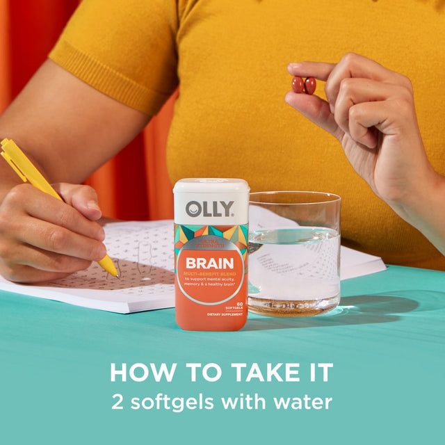OLLY Ultra Strength Brain Softgels, Nootropic Supplement, Bacosides, Omega-3S, 60 Ct