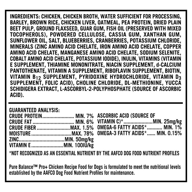 Pure Balance Pro+ Performance Wet Food for Dogs, Chicken Recipe, 12.5 Oz, 6 Count
