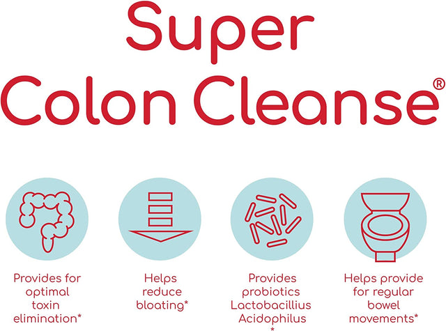 Health plus Super Colon Cleanse Digestive Support | Constipation Relief to Reduce Bloating with Probiotics, Senna Leaf, & Psyllium Husk | More than 1 Cleanse, 60 Capsules
