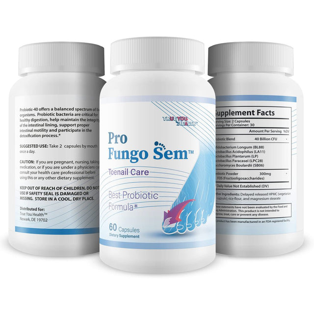 Pro Fungo Sem Toenail Care - Probiotic Formula - Clear Toes, Nails, and Feet - Probiotic Fungus Fighter Health Support - Help Your Body Ward off Fungus from the inside Out - 60 Capsules