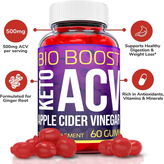 (1 Pack) Bio Boost Keto ACV Gummies - Supplement for Weight Loss - Energy & Focus Boosting Dietary Supplements for Weight Management & Metabolism - Fat Burn - 60 Gummies