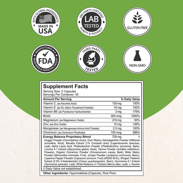 Nubest Blood-Sugar Supplement - 60 Vegan Capsules