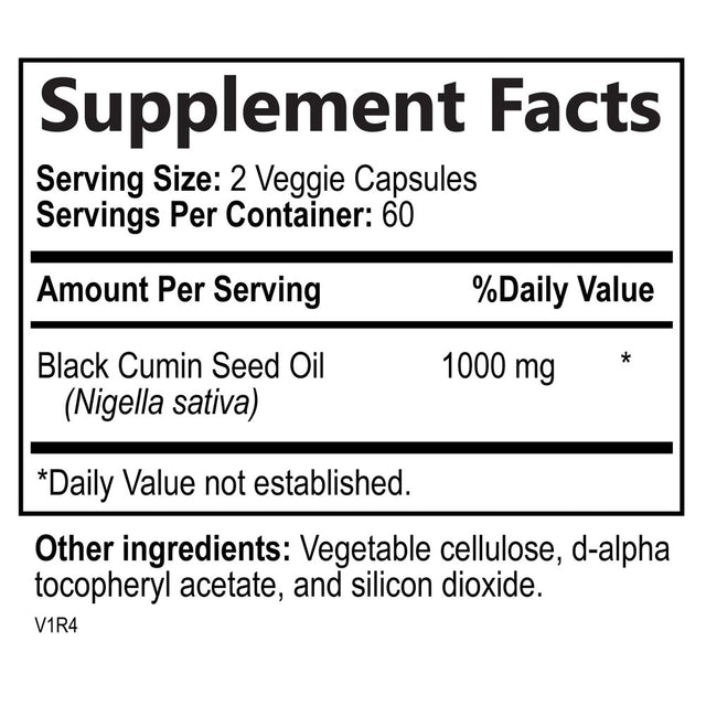 Premium Black Seed Oil Capsules 1000Mg - Vegan Cold-Pressed Nigella Sativa Black Seed Oil, Nature'S Pure Black Cumin Seed Oil for Immune, Hair and Brain Support, Non-Gmo - 60 Capsules