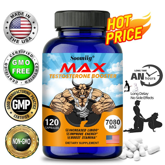 Soomiig Max Testosterone Booster - Performance Enhancer, Boosts Energy and Endurance