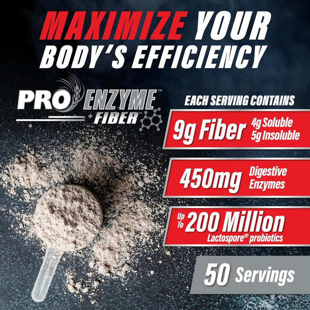 Myogenix Pro Enzyme Fiber Supplement - Digestive Enzymes with Probiotics and Fiber to Support Intestinal and Digestive Health, Fiber Supplement for Women and Men (500 Grams)