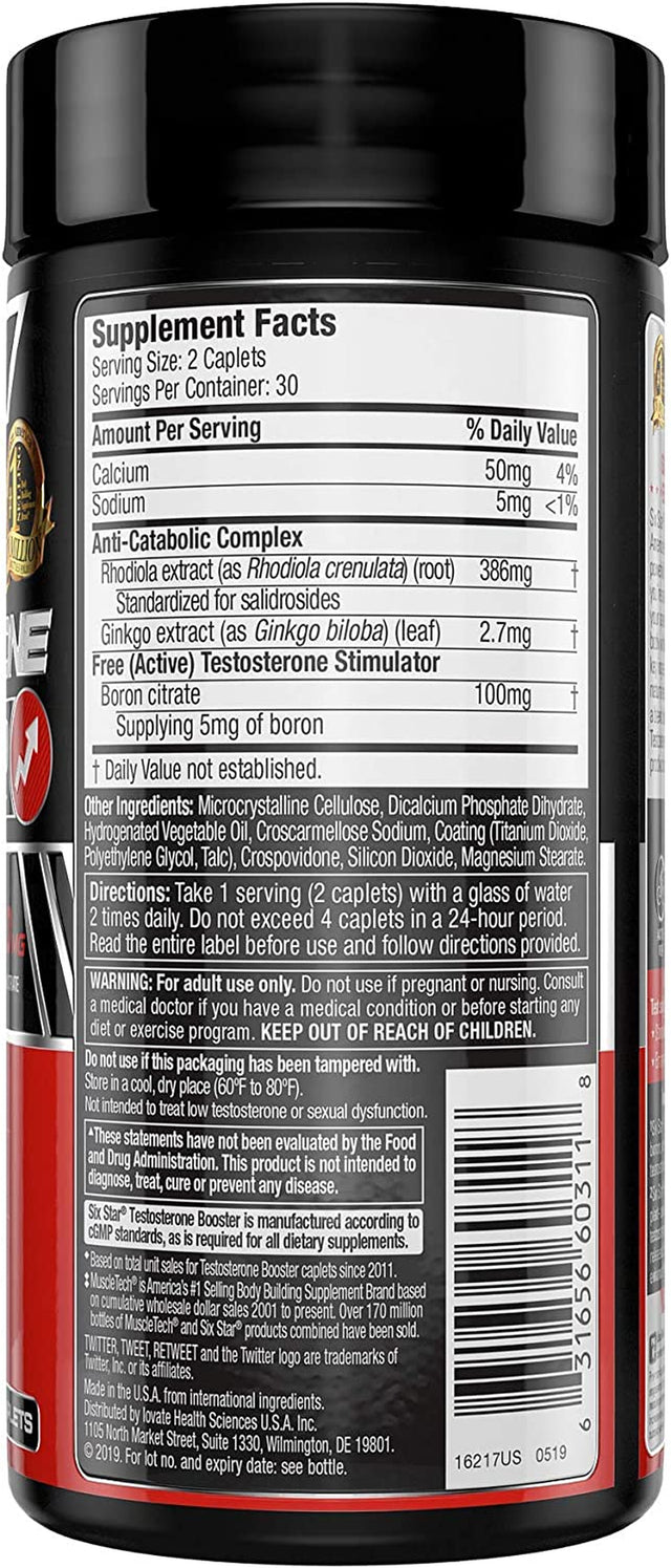 Testosterone Booster for Men Six Star Pro Nutrition Test Booster for Men Extreme Strength + Enhances Training Performance + Scientifically Researched Test Boost Supplement, 60 Pills