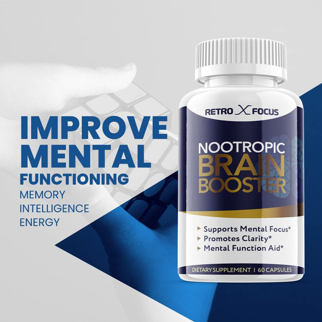 Retro X Focus - Brain Boost Matrix Supplement - Memory Booster Dietary Supplement for Focus, Memory, Clarity, & Energy - Advanced Cognitive Formula for Maximum Strength - 120 Capsules (2 Pack)