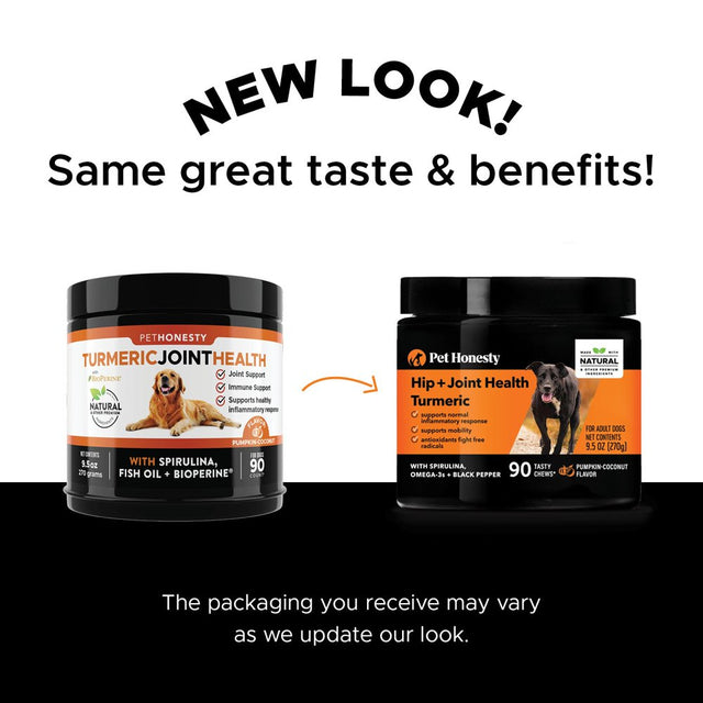 Pet Honesty Dog Hip + Joint Health Turmeric Chews, Pumpkin Coconut, 90 Ct