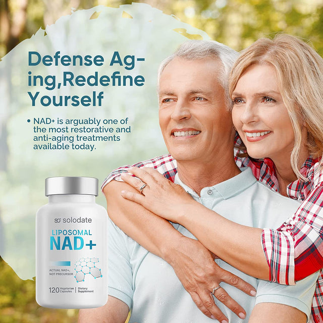 Liposomal NAD+ Supplement, True NAD+ 500Mg with TMG 250Mg per Serving for Max Absorption, Nicotinamide Riboside Alternative for Cellular Energy Metabolism & Healthy Aging - 240 Capsules