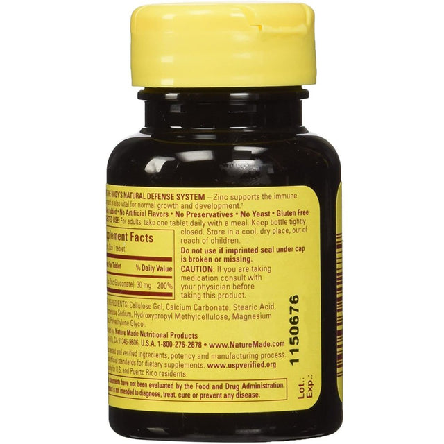 Nature Made Zinc Essential Nutrient & Antioxidant Support, 100Ct, 4-Pack