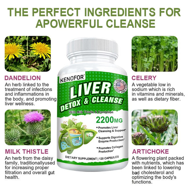 KENOFOR Liver Cleanse Detoxification and Repair - Artichoke Extract Liver Health Formula for Liver Detoxification, Digestion and Cleansing.