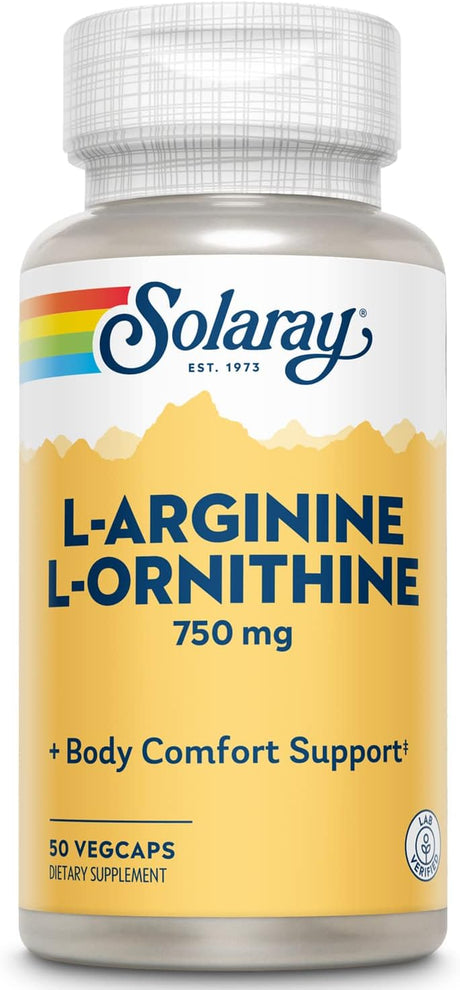 SOLARAY L-Arginine & L-Ornithine, Veg Cap (Btl-Plastic) | 50Ct