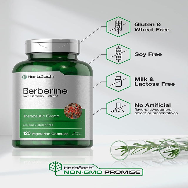 Berberine Hcl | 120 Capsules | by Horbaach