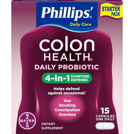 Phillips' Colon Health Daily Probiotic Supplement Capsules, 15 Count