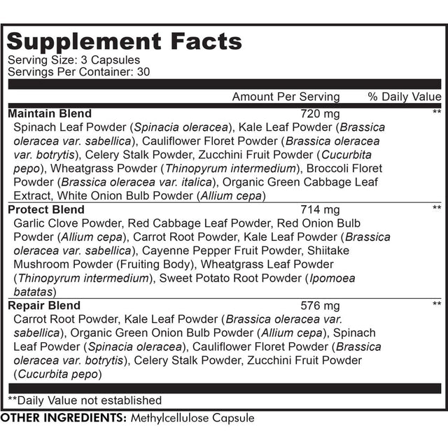 Codeage Instantfood Easy Veggies, Whole Food Greens Vitamins, Vegetables & Minerals Capsule, 90 Ct