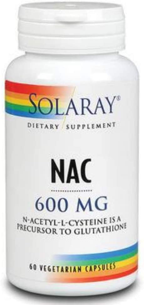 Solaray NAC N-Acetyl-L-Cysteine Supplement, 600 Mg, 60 Count