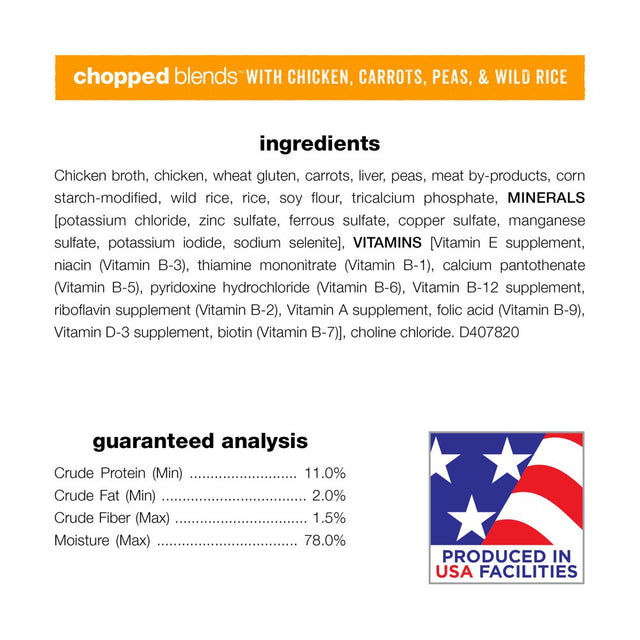 Purina Beneful Wet Dog Food Chopped Blends High Protein Variety Pack, Real Lamb, Beef & Chicken, 10 Oz Tubs (12 Pack)
