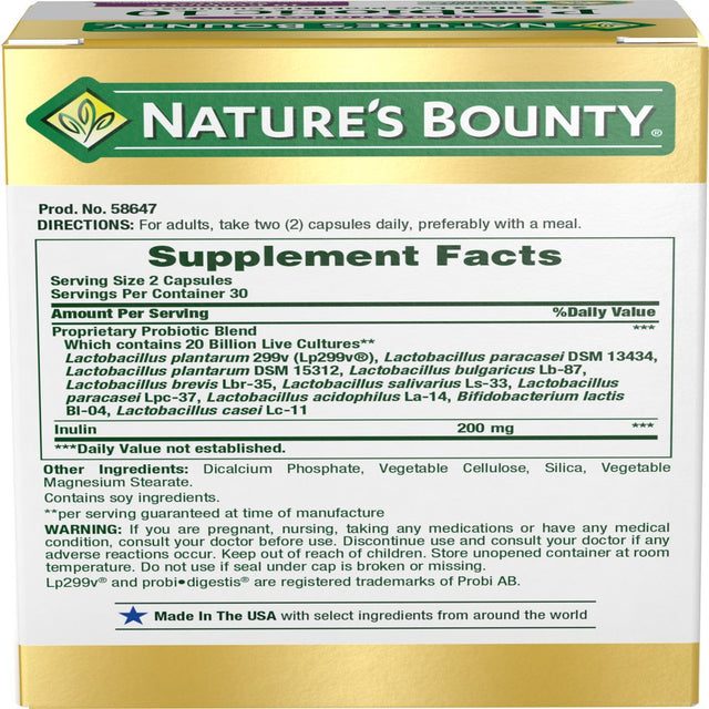 Nature'S Bounty Ultra Probiotic 10, 60 Capsules