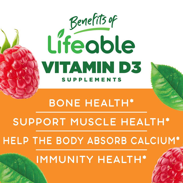 Lifeable Vitamin D for Kids - 1000 IU – 90 Gummies