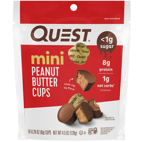 Quest Mini Peanut Butter Cups, Low Carb, High Protein, 16 Ct